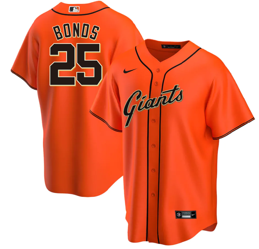 Men's San Francisco Giants Barry Bonds #25 Orange Baseball Jersey